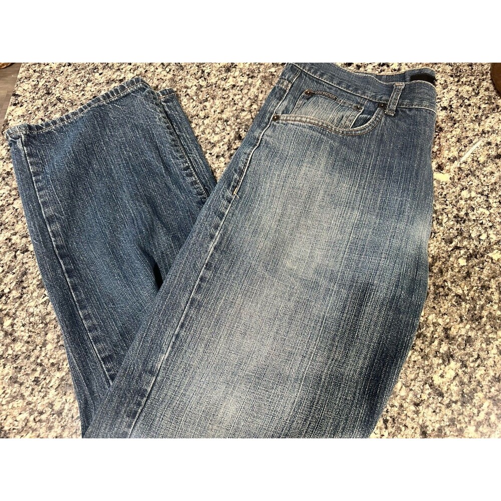 Calvin Klein Women’s 34 Relaxed Straight 100% Cotton Blue Jeans